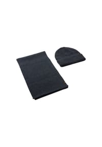 camel active - Geschenkset mit Mütze und gestricktem Schal - Navyblau