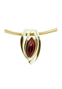 OSTSEE-SCHMUCK® - Halsreif mit Anhänger , Gleiter-Rana , Gold 333/000 - gold