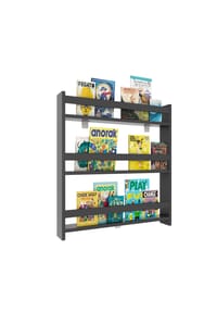 VCM. - Holzregal hängend | platzsparendes Kinder Regal | Maße: H. 80 x B. 70 x T. 10 cm | Elegantes Regal hängend | Aufbewahrungsregal | Bücherregal | Wandboard - Kidos - Anthrazit