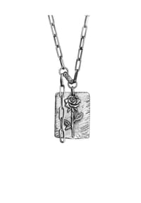 HAZE & GLORY - Halskette Vintage Rose Romantik 925 Silber Oxidiert - Silber