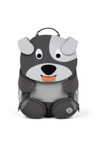 Affenzahn - GROSSER FREUND Kindergartenrucksack "Hund", Namensschild, Ziehzunge - GRAU