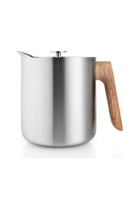 eva solo - Stempelteekanne Nordic Kitchen, Edelstahl, Eichenholz, Silikon, Silberfarben, 1 L - Silberfarben
