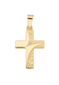 Adelia's - Damen & Herren 333 Gold Kreuz Anhänger mit Zirkonia - gold