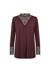 Wasabi CONCEPT - Shirtbluse Stella 8, Spitze, für Damen - 8980 CHOCOLATE PLU