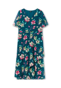 sheego - Chiffonkleid - beere-gemustert
