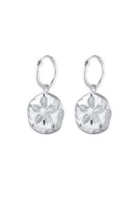 elli. - Ohrringe Creolen Münz-Anhänger Blume Sommer 925 Silber - Gold