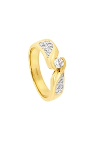 MONCARA - Damen Ring, 585er Gold,15 Diamanten zus. ca. 0,30 Karat - Gelbgold