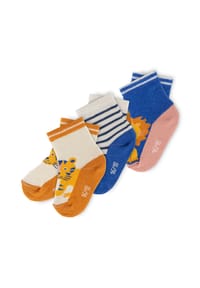 sigikid® - Sockenset 3er Tiger & Löwe ,  für Kinder - Beige/Blau/Braun