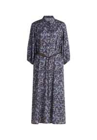 BETTY BARCLAY - Hemdblusenkleid mit Bindegürtel - Blau/Braun