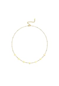 Adelia's - Kurze Halskette aus Edelstahl mit Herz-Elementen 40 cm + 5 cm - goldfarben