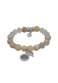 Steuer Modeschmuck - Armband Metall Achat - champagner