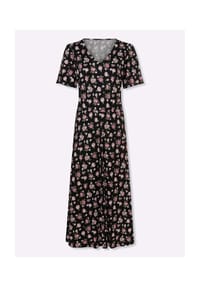 SIEH AN! - Jersey-Kleid - schwarz-altrosa-bedruckt