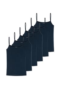 uncover by SCHIESSER - Spaghetti Top 6er Pack Bamboo Cotton - Dunkelblau