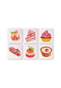 ARTNANAS - ARTNANAS Mini Malen nach Zahlen 6er Set-"Dessert"ohne Rahmen in 15*15CM - 