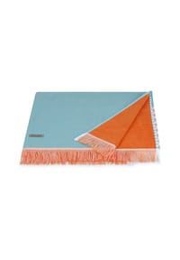 ROSS® Saunatuch - STRIPE - TÜRKIS-WEIß-ORANGE