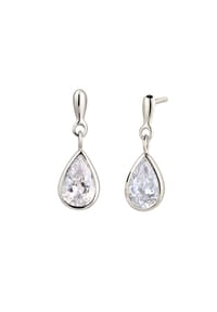 elli. PREMIUM - Ohrringe Ohrstecker Tropfen Zirkonia Weiß 925 Sterling Silber - Silber