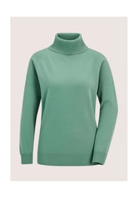 MADELEINE - Rollkragenpullover mit Rippstrick-Details - beige / melange
