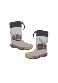 maximo® - Gummistiefel Feuerwehr Fotoprint, gepatcht, Reflekt 3M, Jerseyfutter - graphit