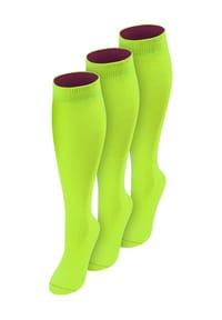 normani® - 3 Paar Kniestrümpfe mit farbig abgesetztem Bund Bi-Color - Gelb/Marine
