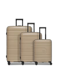 REDOLZ Essentials 11 - Essentials 11 4 Rollen Kofferset 3-teilig mit Dehnfalte - beige
