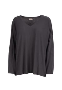 Seasons of April - Langarmshirt Maya Damen Shirt mit V-Ausschnitt, Langärmelig - Beige