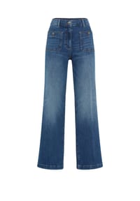 olsen - Jeans mit weitem Bein und aufgesetzten Taschen - Blue Denim