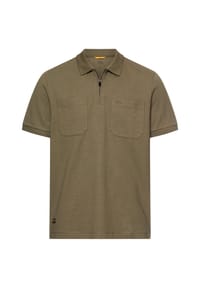 camel active - Poloshirt mit Reißverschluss - Olivgrün