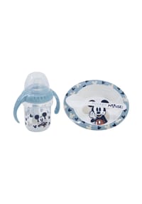 Disney - Disney Mickey Mouse Baby Geschenkset 3-teilig – Trinkbecher, - Weiß 9x20x21cm