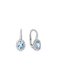 zeeme GEMSTONES - Ohrhänger 375/- Gold 2 Blautopas beh. - weiß