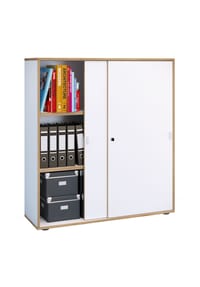 VCM. - Büroschrank mit 3 Fächern | moderner Aktenschrank mit Schiebetüren | Maße ca. H. 110 x B. 100 x T. 37 cm– Salia 3-Fach - Anthrazit