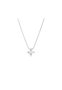 MONCARA - Damen Anhänger mit Kette, 585er Weißgold, 4 Diamanten zus. ca. 0,20 Karat - Weißgold