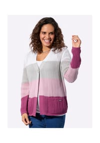 Witt - Ajour-Strickjacke - erika-ecru-geringelt