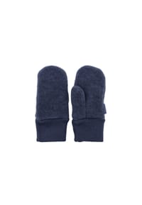 maximo® - GOTS MINI-Fausthandschuhe Daumen, Wollfleece, Strickbund - braunmeliert