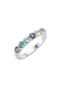 GIORGIO MARTELLO MILANO - Ring mit Zirkonia und Kristallsteinen, Silber 925 - mehrfarbig