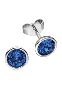 YVETTE RIES - Damen Ohrstecker, 925 Silber - blau/silber