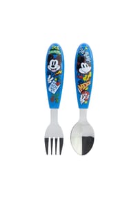 Disney - Disney Mickey Mouse Kinderbesteck Set 2-teilig – Löffel & Gabel - Blau Onesize