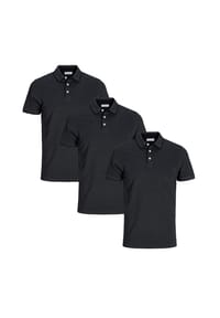 JACK & JONES - Poloshirt 3er Pack Paulos - Slim Fit - Beige / schwarz