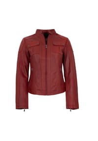7eleven - Damen Lederjacke Lammnappa rot - rot