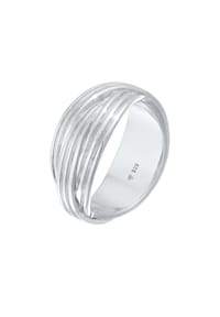 elli. PREMIUM - Ring Wickelring Gerillt Modern 925 Silber Rhodiniert - Silber