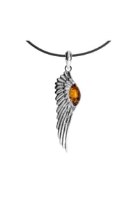 OSTSEE-SCHMUCK® - Kette mit Anhänger , Engelsflügel , Silber 925/000 - silber