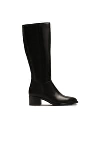 Kazar - Schwarze Lederstiefel mit einfachem Schaft - Schwarz