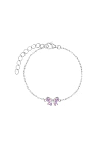 Prinzessin Lillifee - Armband für Mädchen, Silber 925, Zirkonia | Schleife - rosa