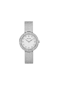 BULOVA CRYSTAL COLLECTION - Damen Armbanduhr 96L329, 11 Diamanten - SILBER