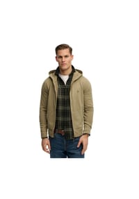Superdry. - Herren Sweatjacke mit Kapuze - Classic Essential Ziphood, Baumwolle, uni - Grün