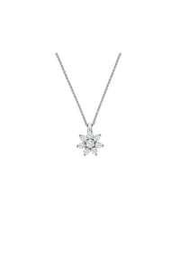 MONCARA - Damen Anhänger mit Kette, 585er Weißgold, 8 Diamanten zus. ca. 0,25 Karat - Weißgold