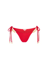 MODA MINX - Bikinihose Valentina mit seitlicher Bindung und funkelnden Anhängern - Black