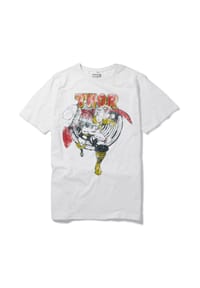 RE:COVERED - T-Shirt Marvel The Mighty Thor Retro Hammer Ecru Slub im zeitlosen Design - Ecru