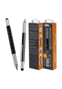 COFI - TwitFish 6-in-1 Stylus Pen mit Schraubendreher, Lineal, Wasserwaage - Schwarz 17,6 x 5 x 2,6 cm