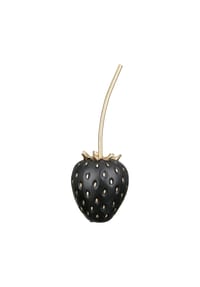 GILDE - Dekoobjekt Erdbeere Frutilla, Poly, Schwarz, H 29 cm - rot