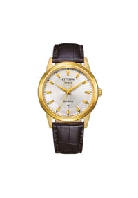 CITIZEN® LEATHER - Herrenuhr "AW0102-13AE" - GOLD/BRAUN